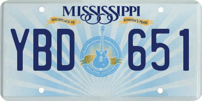 MS license plate YBD651