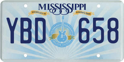 MS license plate YBD658