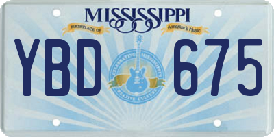 MS license plate YBD675