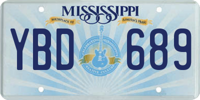 MS license plate YBD689