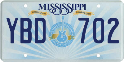 MS license plate YBD702