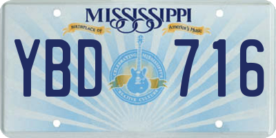 MS license plate YBD716