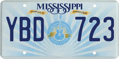 MS license plate YBD723