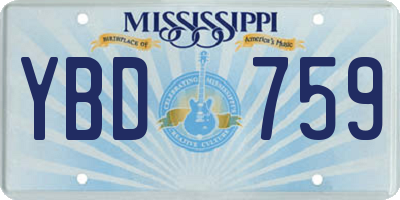 MS license plate YBD759