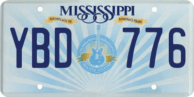 MS license plate YBD776