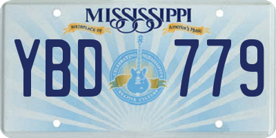 MS license plate YBD779