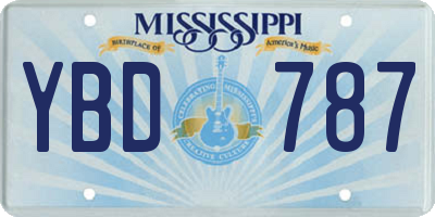 MS license plate YBD787