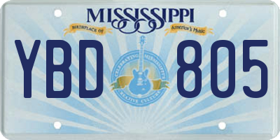 MS license plate YBD805