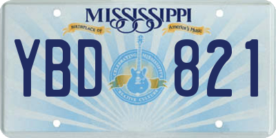 MS license plate YBD821