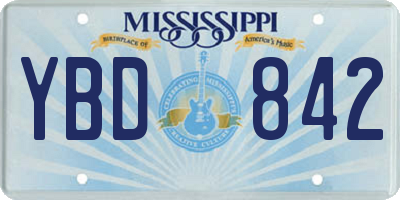 MS license plate YBD842