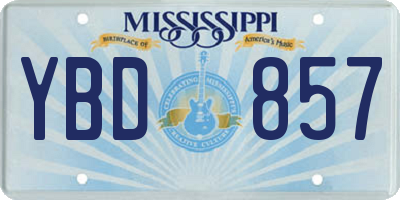MS license plate YBD857