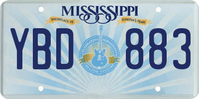 MS license plate YBD883