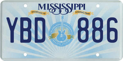 MS license plate YBD886