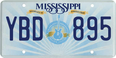 MS license plate YBD895