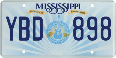 MS license plate YBD898