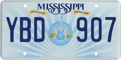 MS license plate YBD907