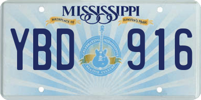 MS license plate YBD916