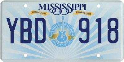 MS license plate YBD918