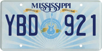 MS license plate YBD921