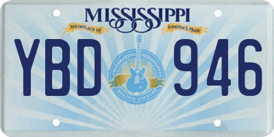 MS license plate YBD946