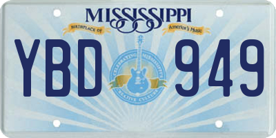MS license plate YBD949