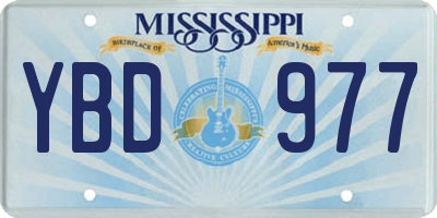 MS license plate YBD977