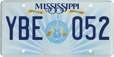 MS license plate YBE052