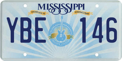 MS license plate YBE146