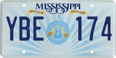 MS license plate YBE174