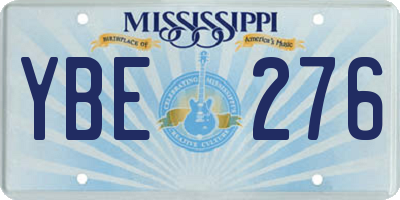 MS license plate YBE276