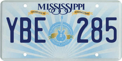 MS license plate YBE285