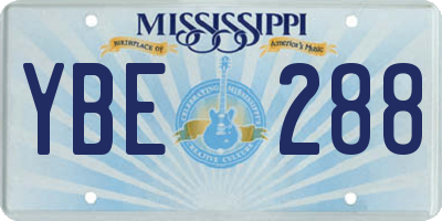 MS license plate YBE288