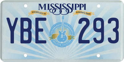 MS license plate YBE293