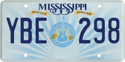 MS license plate YBE298