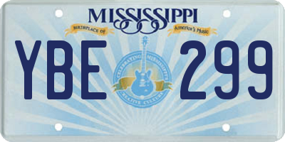 MS license plate YBE299