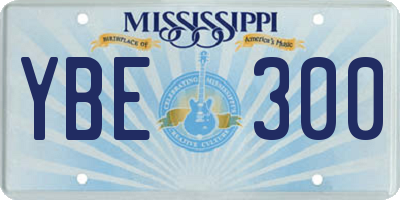 MS license plate YBE300