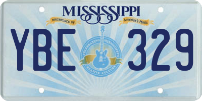 MS license plate YBE329
