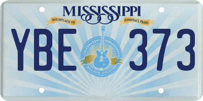 MS license plate YBE373