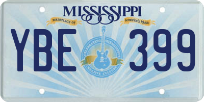 MS license plate YBE399