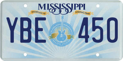 MS license plate YBE450
