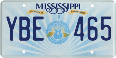 MS license plate YBE465