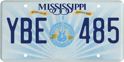 MS license plate YBE485