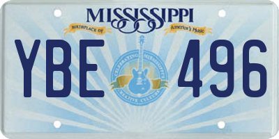 MS license plate YBE496