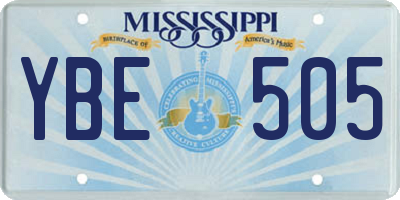 MS license plate YBE505