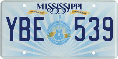 MS license plate YBE539