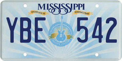 MS license plate YBE542