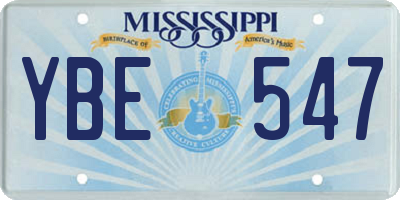 MS license plate YBE547
