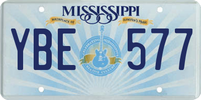 MS license plate YBE577