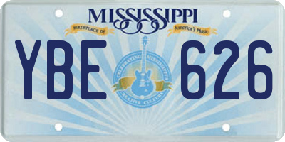 MS license plate YBE626