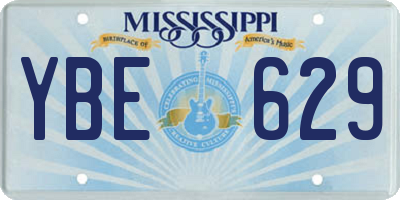 MS license plate YBE629